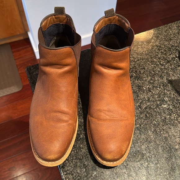 Saddle brown vegan leather boots. Excellent condition. - Picture 1 of 6